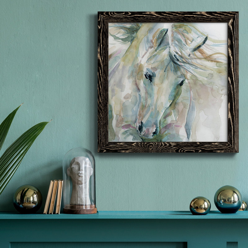 Soft Bay II - peinture sur toile encadrée, H 20 po x l 20 po x P 1,5 po, Cadre noir