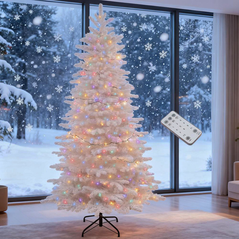 Arbre de Noël artificiel enneigé 7,5 pi