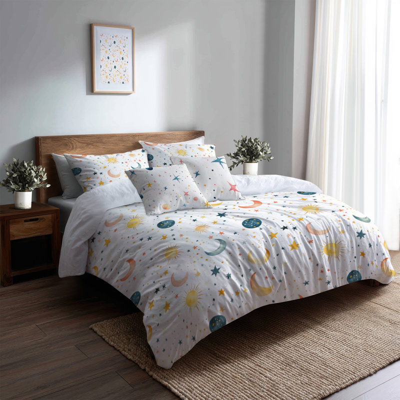 Ensemble de literie pour enfants céleste de 5 pièces, Lit simple