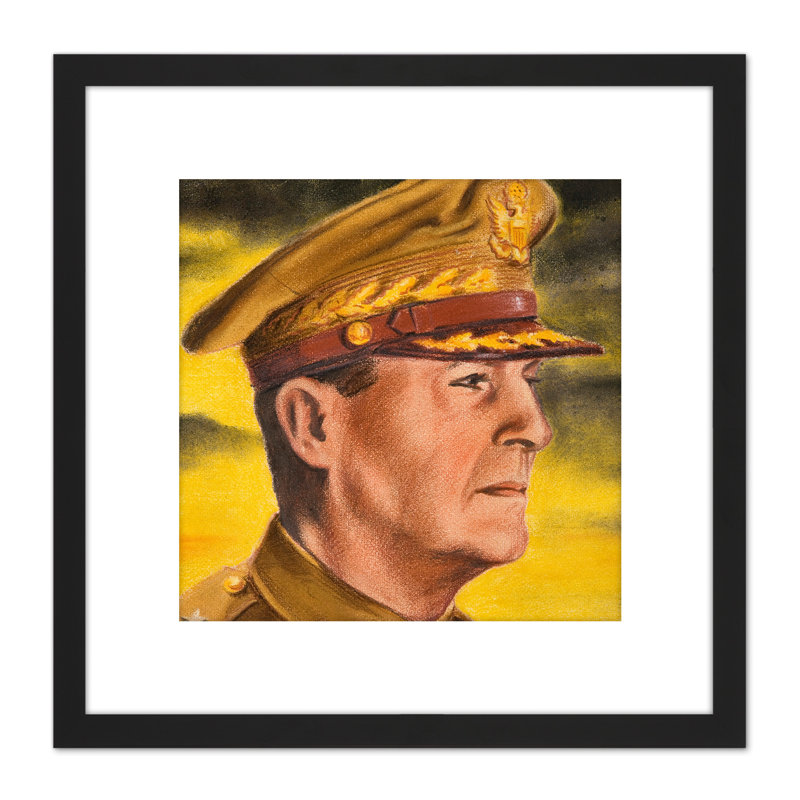 Timym Portrait US General Douglas MacArthur - Single Picture Frame Painting