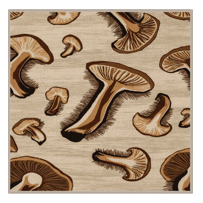 Washable Maitake Mushroom Vegetables Area Rug