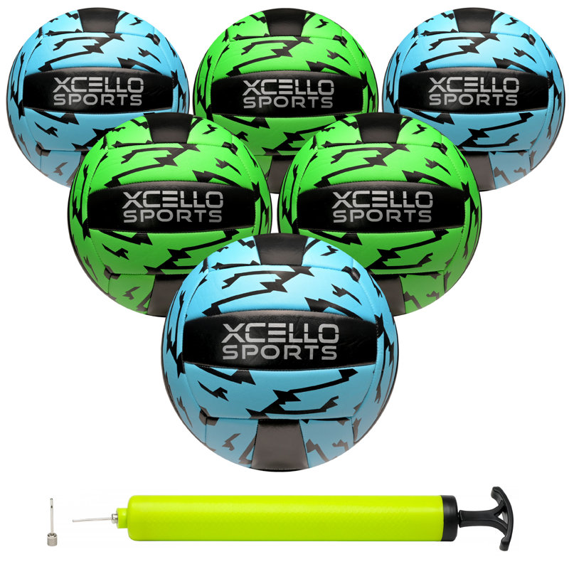 Graphiques Xcello Sports Volleyball avec pompe, Vert / bleu