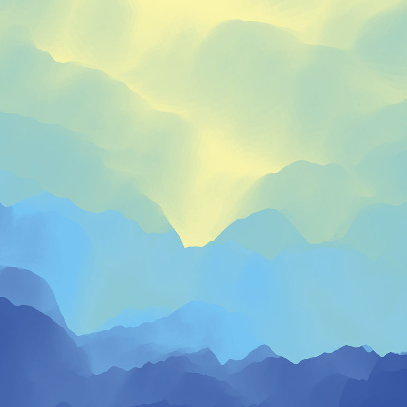 «Mountain Landscape» par Studioom1 - impression sur toile tendue, H 12 po x l 12 po