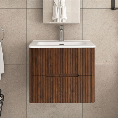 Meuble-lavabo simple mural 24 po avec comptoir en céramique 24 po
