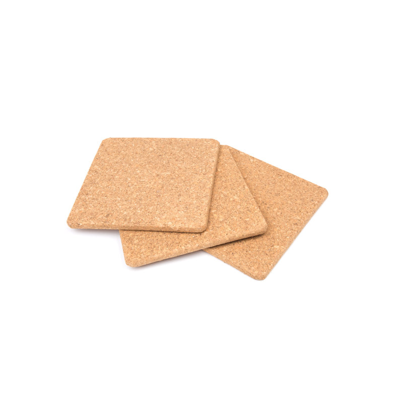 Cork Square 3 Piece Trivet Set