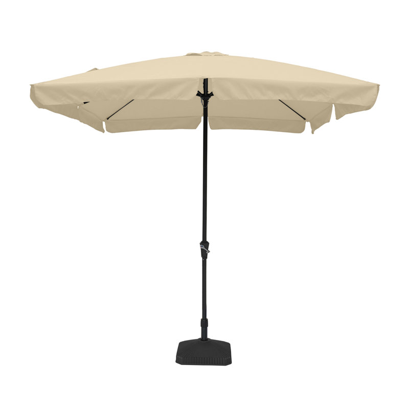 Latitude Run® 10' x 8' Patio Square Market Umbrella with Skirted Canopy With Base, Beige