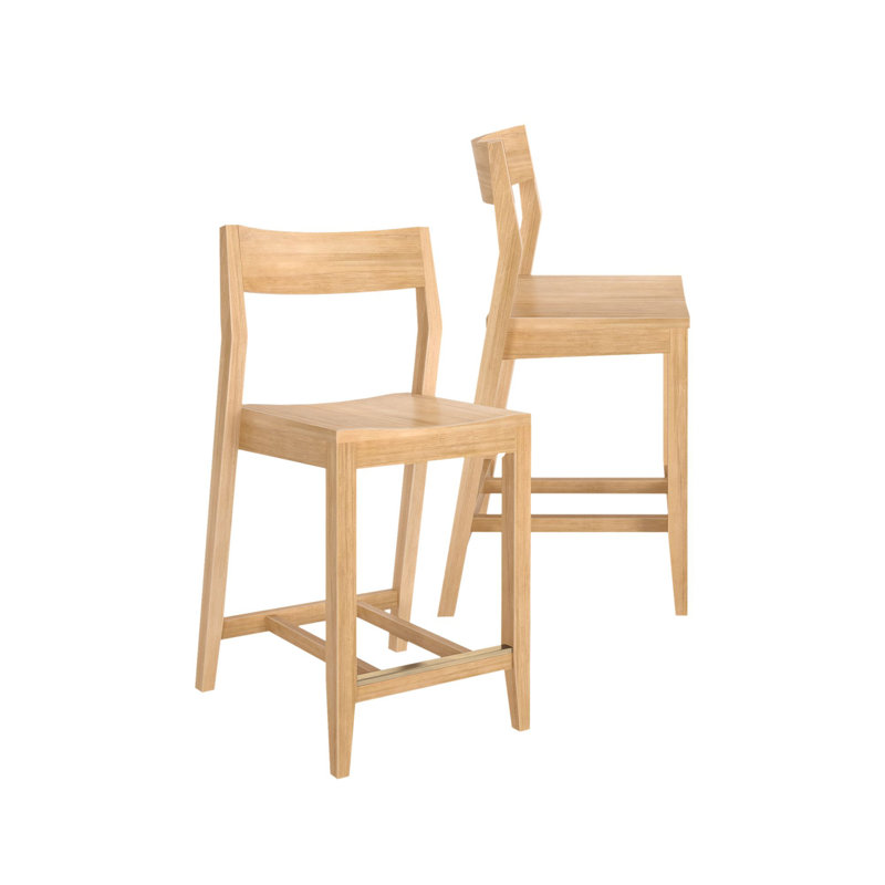Modern Counter Height Chair (38in) - 2 Pack, Blonde, 2