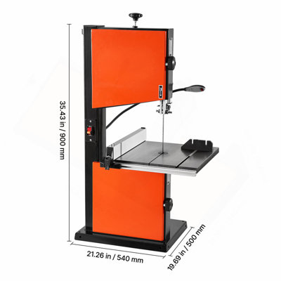Band Saw, 10-Inch, Two-Speed Benchtop Bandsaw with 373W 1/2 HP Motor, 6 in Max Cutting Height, 13.2 x 13.4 in Cast Iron Table, with 360° Work Light, Miter Gauge, Fence, Band Saw for Woodworking