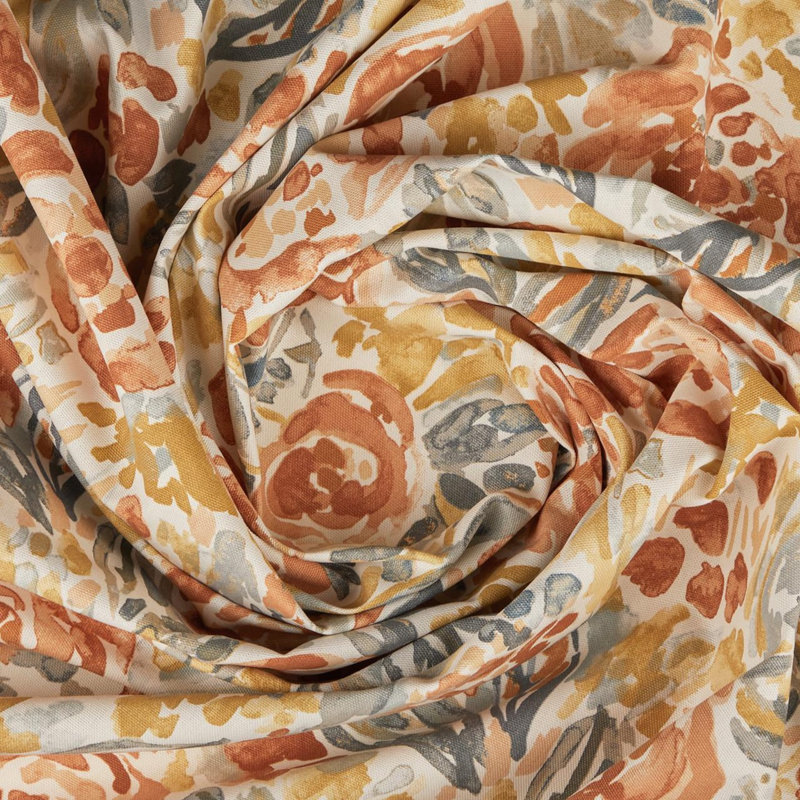 Housse de coussin floral orange pêche , Carré 19 po