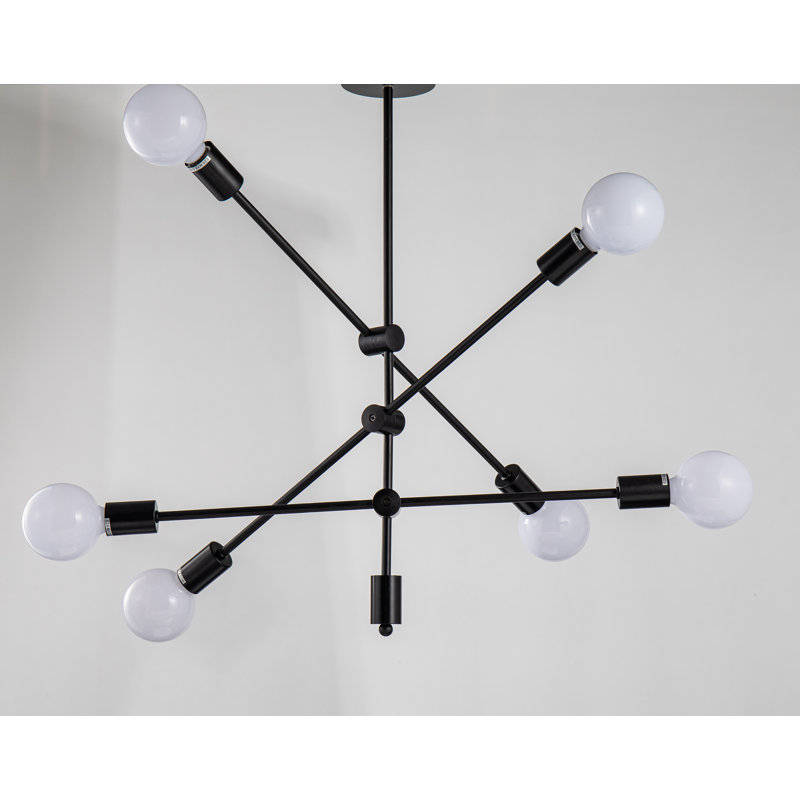 Newhouse Modern 6 Light Sputnik Chandelier, Black