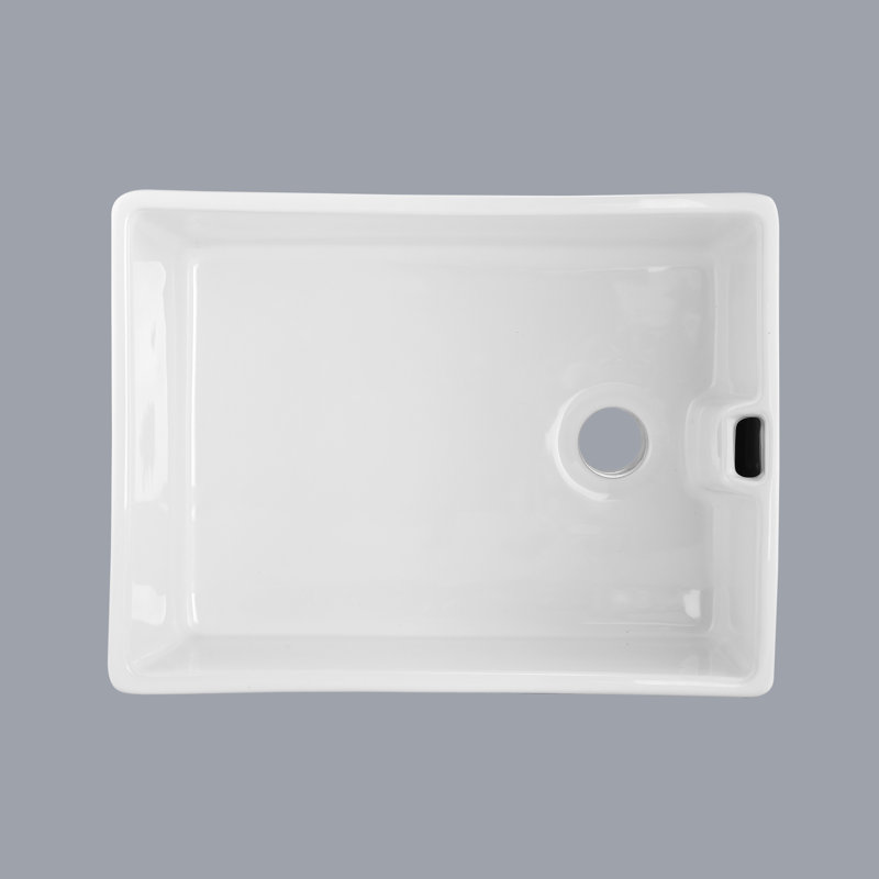 Évier de cuisine en céramique blanche à cuve simple 23,6 po x 18 po, égratignure et teinture, lisse, facile à récurer, cuve de L 23,6 po x l 18 po, égratignure, teinture, saletés