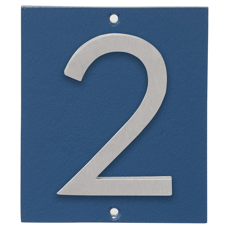 Floating 1-Line Wall Address Plaque, Black, Brushed Aluminum, Yes