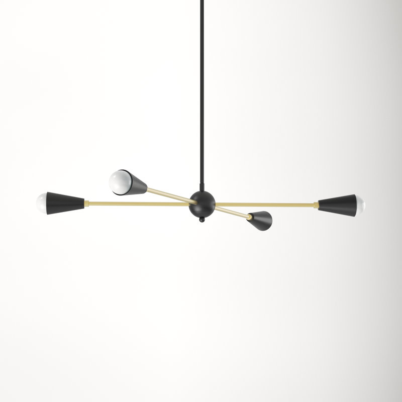Monroe 4 - Light Dimmable Sputnik Geometric Chandelier, No