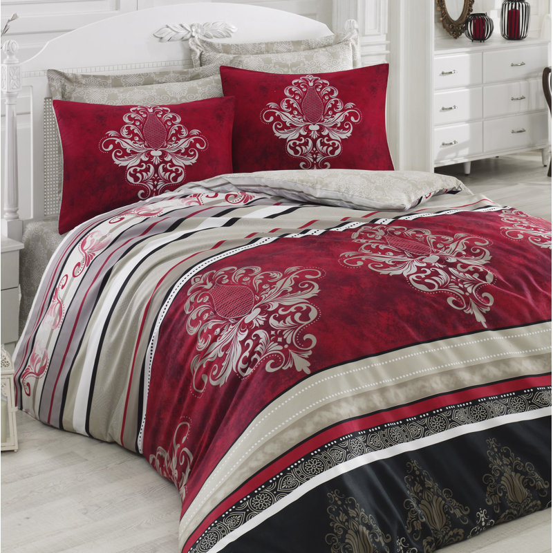 Azra Cotton Duvet Cover Set with Pillowcases Included, Super King - 2 Standard Pillowcases