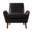 Fauteuil d'appoint Vireo en similicuir avec accoudoirs et pieds en bois d'hévéa pour salon