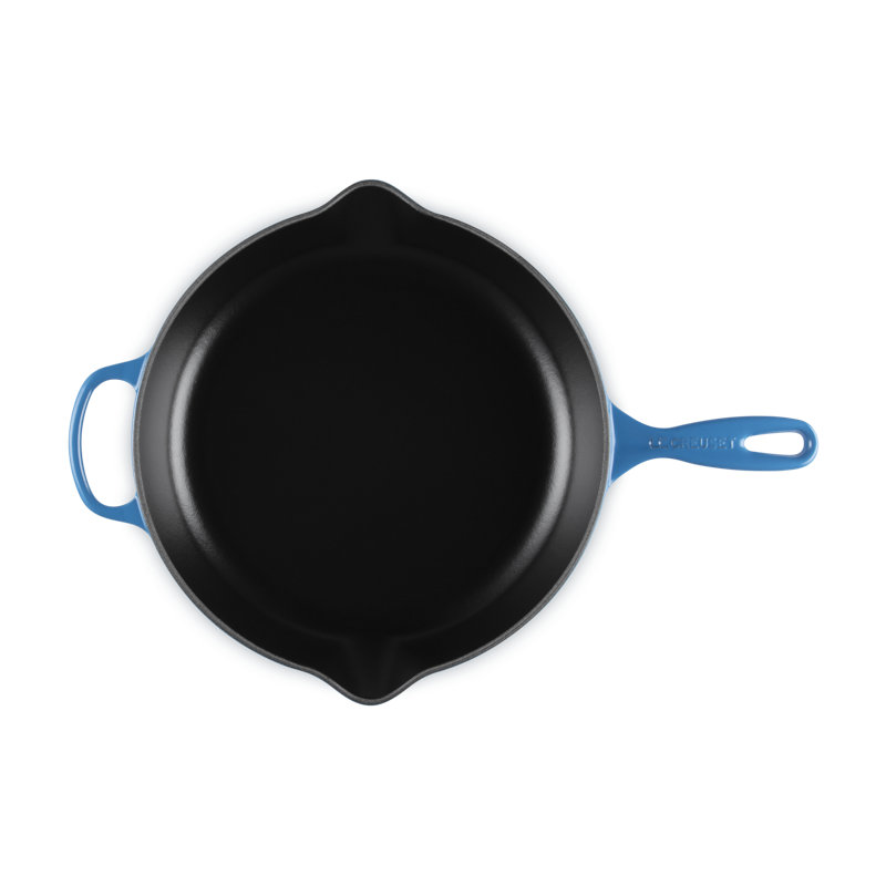 Le Creuset Signature Cast Iron Round Skillet, 11.75", Blue Riviera, Oyster