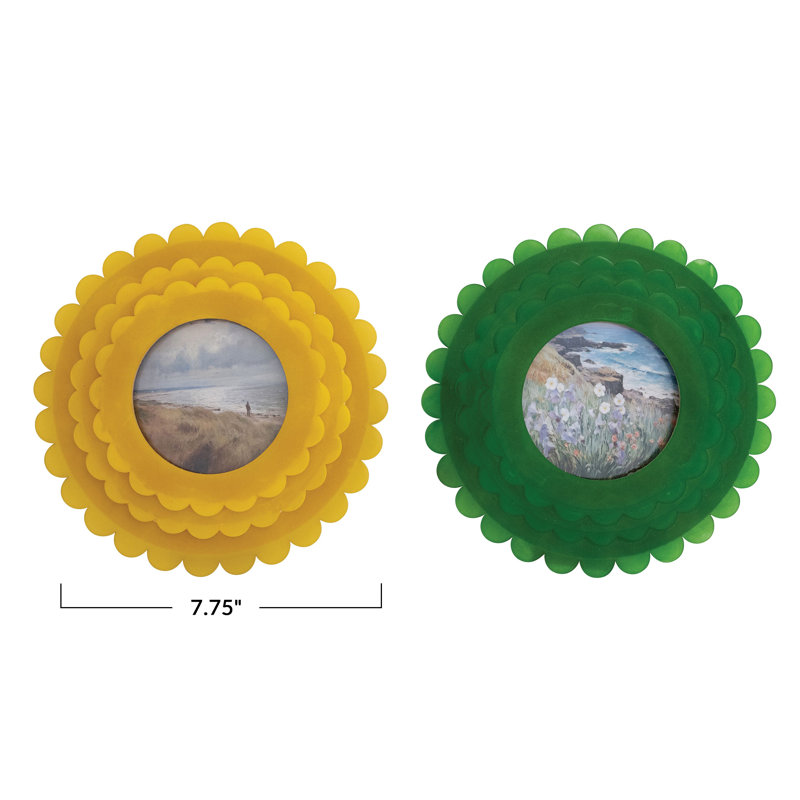 Round Resin Scalloped Photo Frame Set