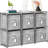 Cube Storage Organizer Shelf with 6 Printed Bins + Labels