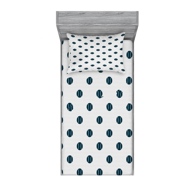 Baseball Microfiber Sheet Set, Twin XL Sheet Set with Fitted Sheet