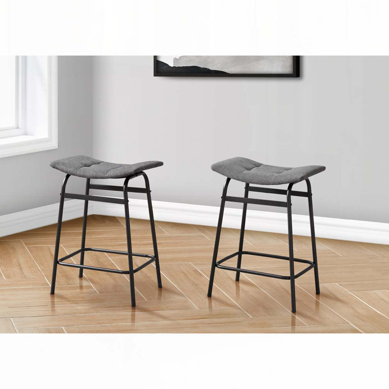 Tabouret de bar, hauteur de comptoir, ensemble de 2,, Noir, Gris