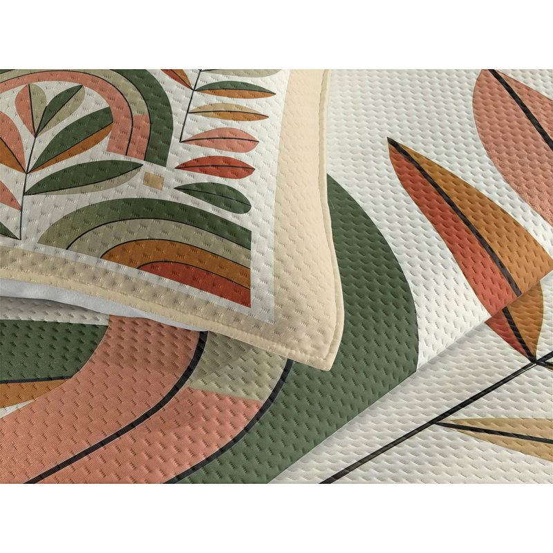 Polyester Floral Coverlet, King Coverlet + 2 Standard Shams