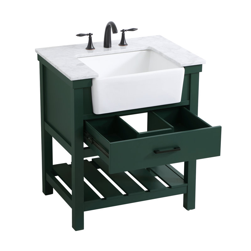 Meuble-lavabo simple 30 po Pelaghia, Vert