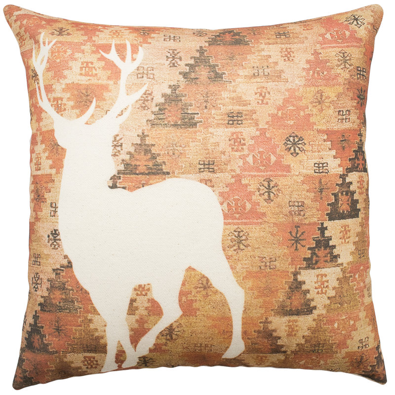 Deer Cotton Throw Pillow