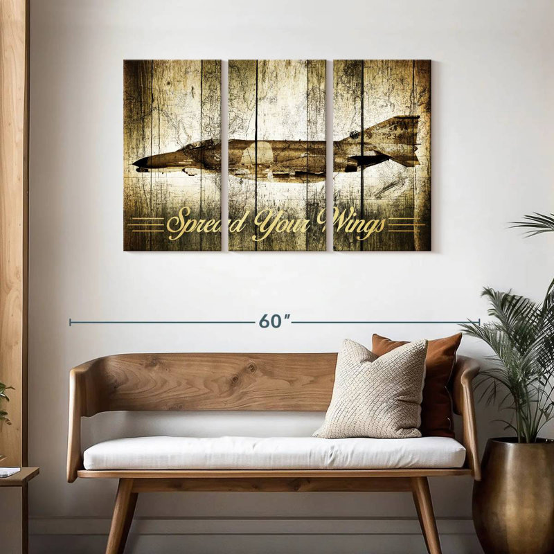 Mehar Grunge Fighter Jet, 28" H x 45" W
