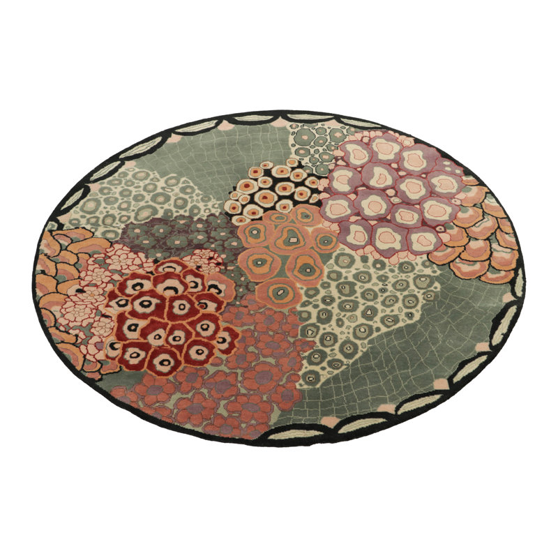 Hand Knotted Wool Abstract Area Rug, Rectangle 9' x 12'