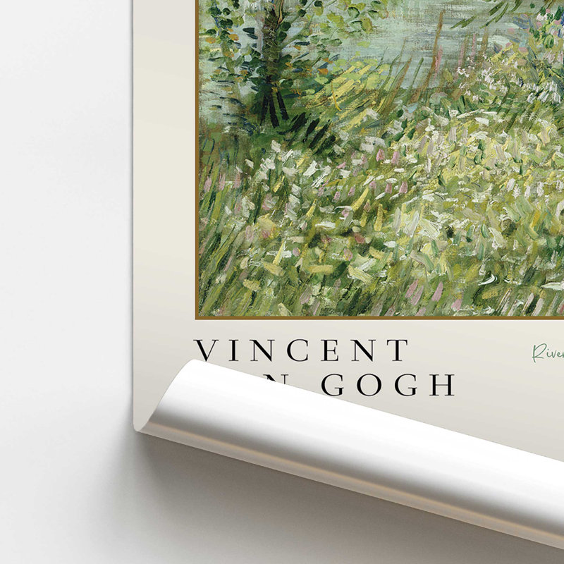 Van Gogh's River Bank in Springtime v3, impression dans un cadre, H 20 po x l 16 po x P 0,1 po, Ne s’applique pas