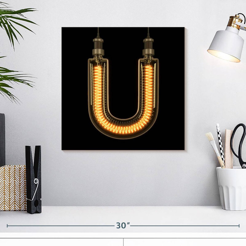 Light Bulb U, 16" H x 16" W