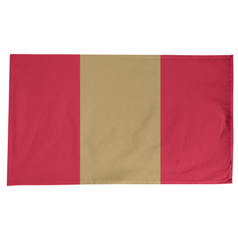 Chemin de table Florida, Rouge / doré mat / rouge, Mélange de coton, 102 po x 58 po