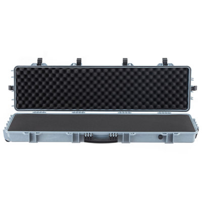 Hard Rifle Case, Lockable Rifle Case with Pre-cut Foams, 50 in Movable Gun Storage with Wheels, IP67 Waterproof & Dustproof Pistol Storage for Rifle, Shotgun, Airsoft Gun