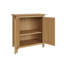 Taberno 2 Door Compact Sideboard Buffet Storage Cabinet. 65cm Wide. Solid Oak Top. Polished Chrome Handles. Fully Assembled.-395102609