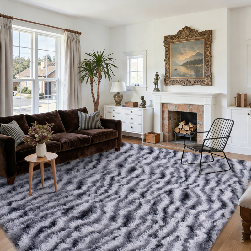 Silk-Cloud Series - Sleek Premium Velvet Area Rug, Ultra-Smooth Touch Silky Microfiber, Non-Slip & Shed-Free Minimalist Shag Rug for Bedroom