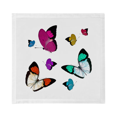 Butterflies Hemstitch 22" Linen/Cotton Napkin