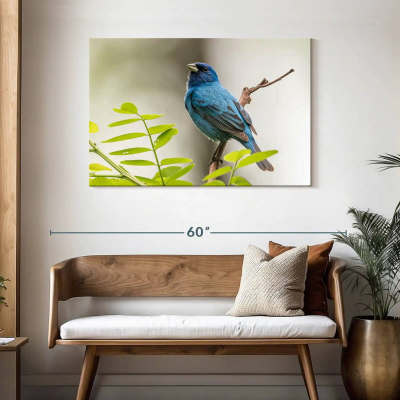 Brampt Indigo Bunting Bird, 30" H x 45" W