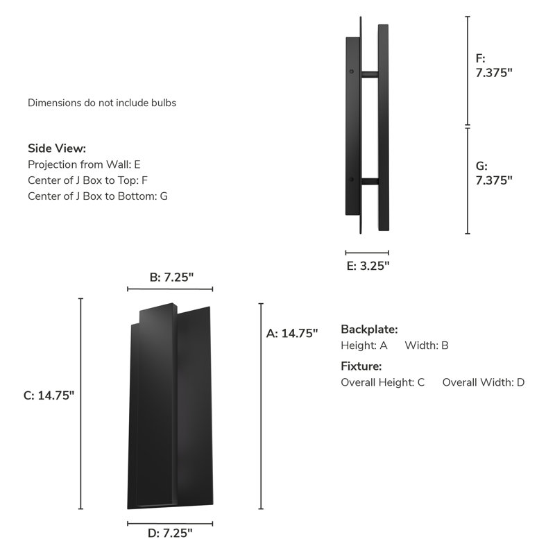 Hunter Canoga Jasmine Roth Outdoor WeatherMax LED Medium 15 Inch Wall Light, 14.75” H x 7.25” W x 3.25” D