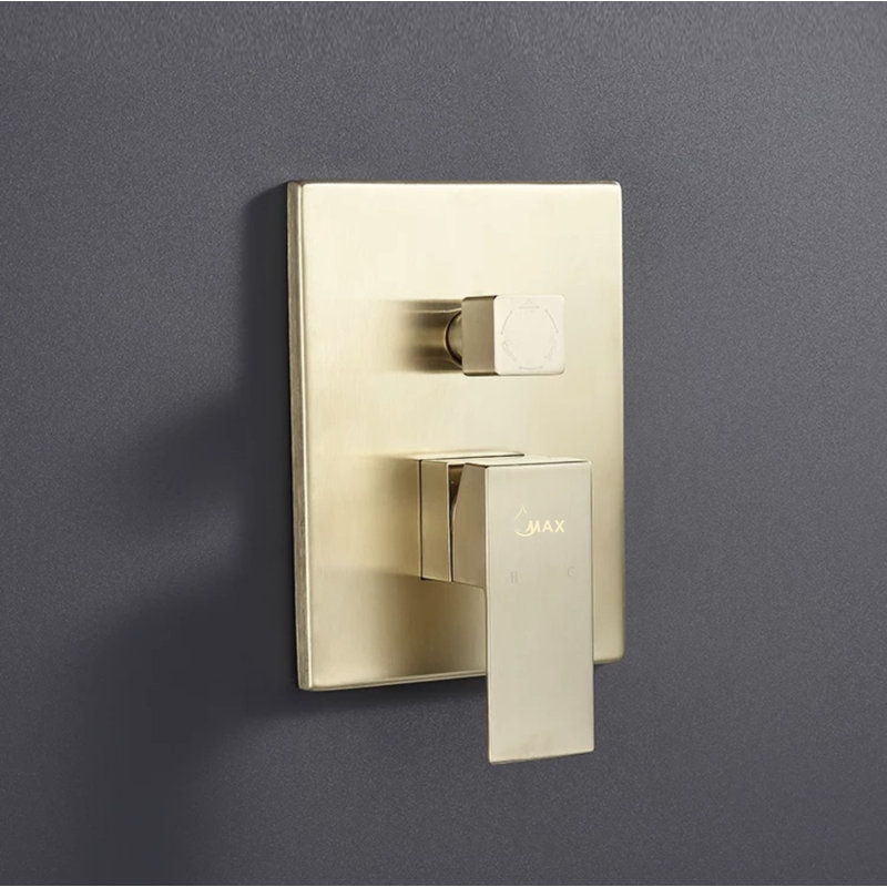 Système de douche complet avec valve brute, Or brossé