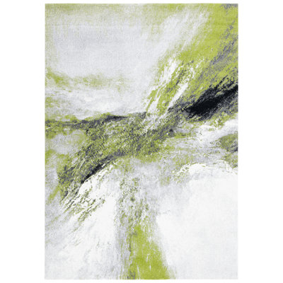 Rizer Abstract Gray/Green Area Rug