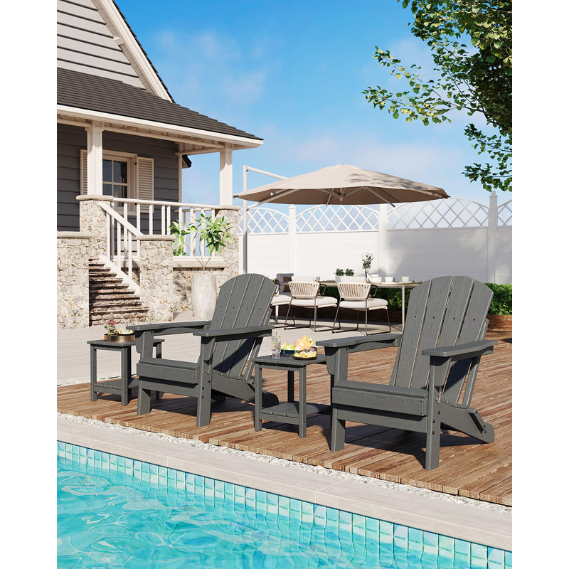 Wood Outdoor Adirondack Chair, Grey