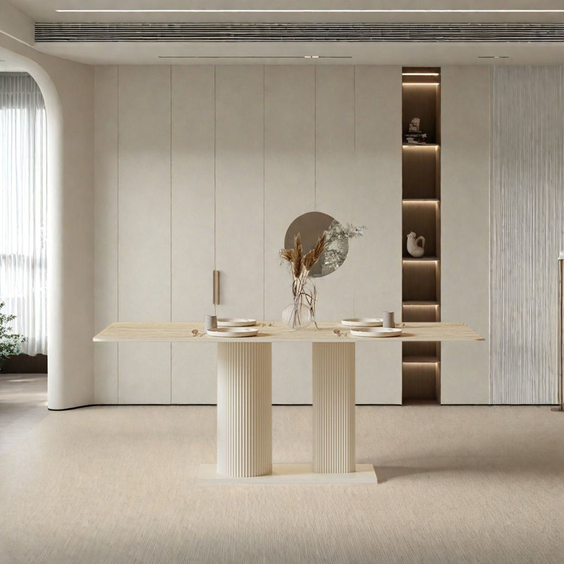 Modern  Rectangular Dining Table, 29.5"H x 55.1"L x 31.5"W