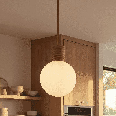 1-Light Pendant in Warm Brass