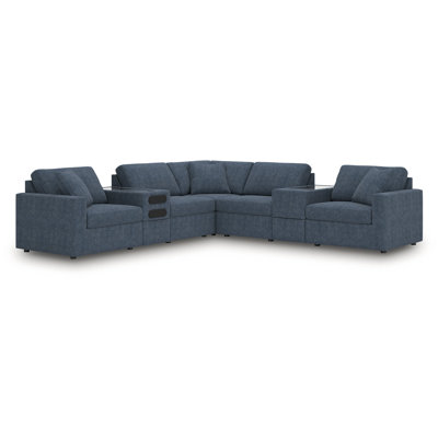 Depew 7-Piece Balanced Sectional With Audio And Storage Consoles