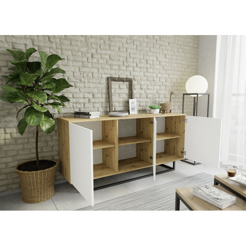 Morgandale 154cm W Chest of Drawers, Brown/White