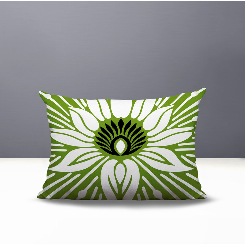 Oreiller rectangulaire réversible intérieur / extérieur Carla, Chartreuse, Rectangle H 18 po x l 25 po