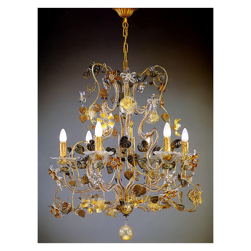 6 - Light Candle Style Classic / Traditional Chandelier, Swarovski