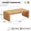 Table basse de 120 cm (47,3 po) avec finition en loupe de bois, bords incurvés et motif clair.-655999933