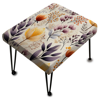 Mauve antique floral jardin pré - repose-pieds rectangulaire botanique