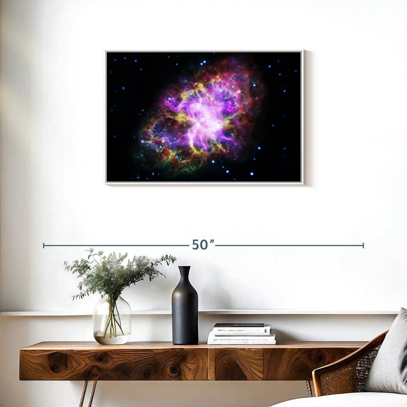 Nébuleuse du crabe scintillant, Cadre flottant blanc, 31 po x 21 po
